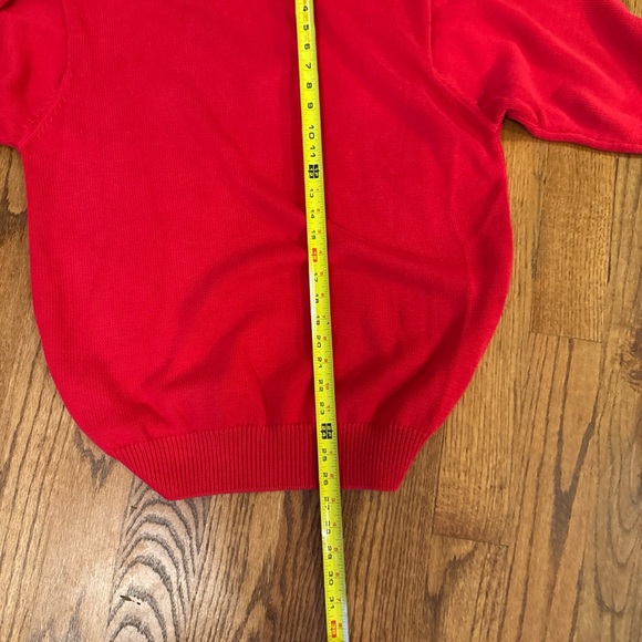 Titleist Red V-Neck Sweater with Black and Gray Stripes - Picture 7 of 9